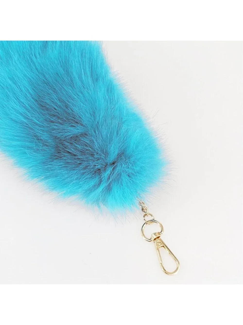 Women's Lake Blue Pendant Cosplay Costume Halloween Furry Tails Keychain Handbag
